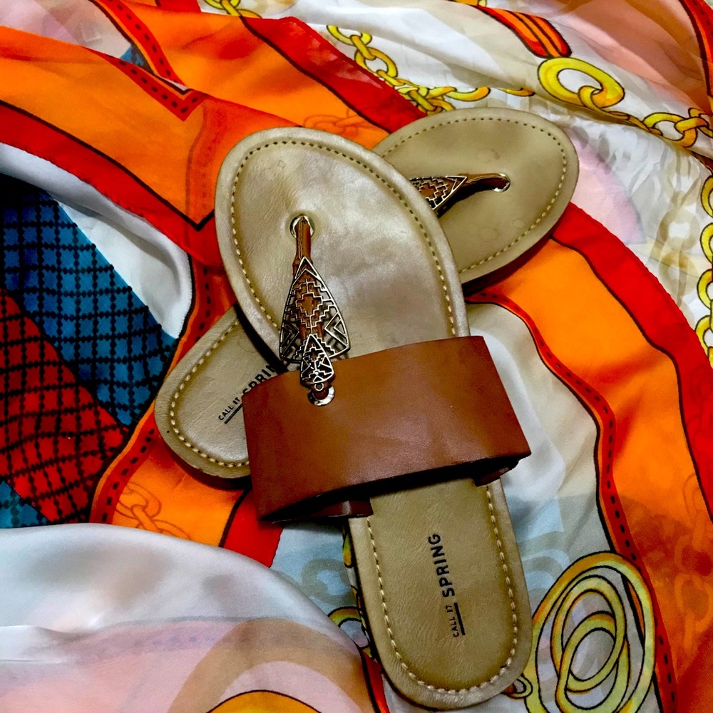 Tan sandals from spring